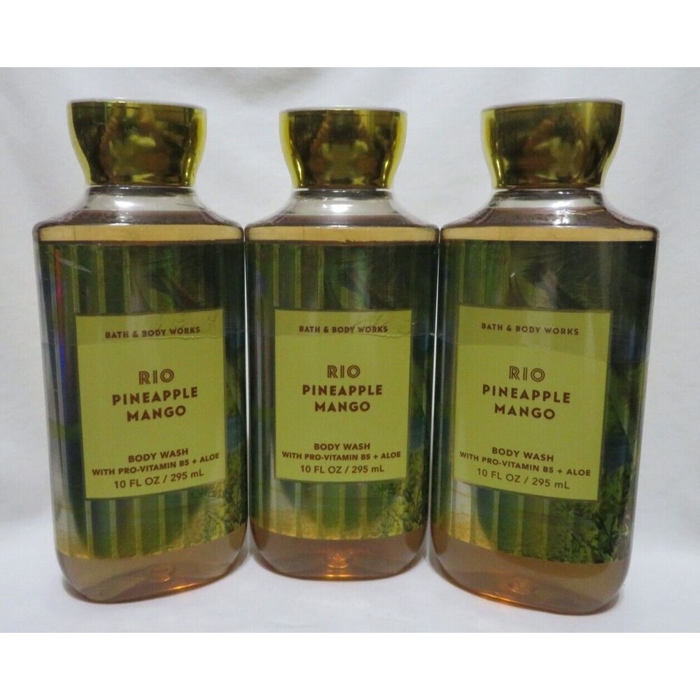 RIO PINEAPPLE MANGO Bath & Body Works Body Wash 10 fl oz x 3
